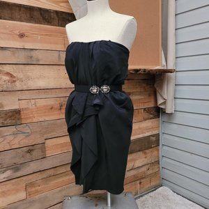 BCBG MaxAazria Black Cocktail Dress with Jewel Belt